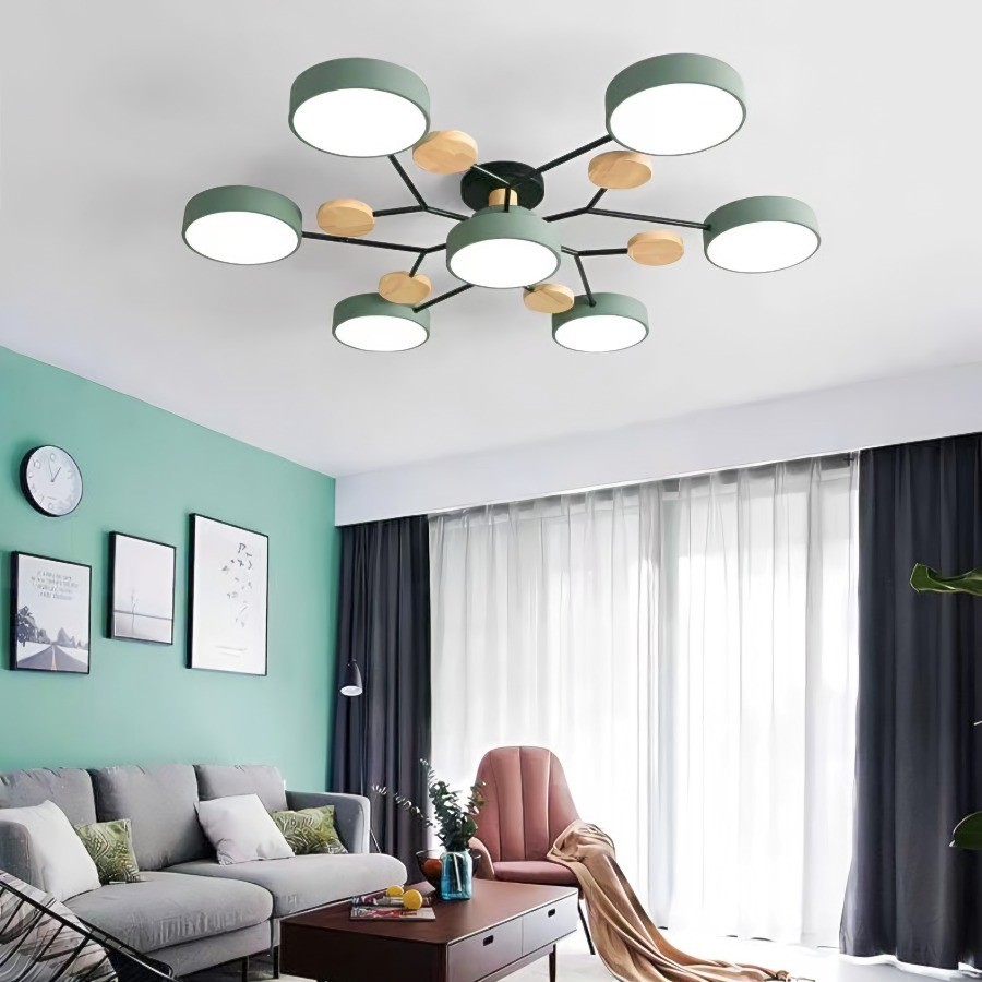 Nordic Vertakte Schijf LED Warm Witte Plafondlamp HL314