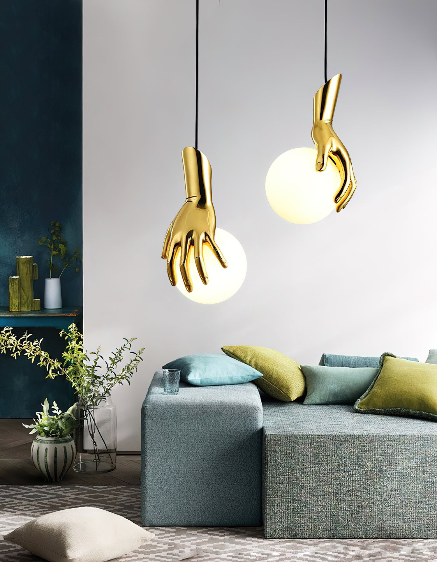 Hanglamp met bolvormige hand en hand HL3004