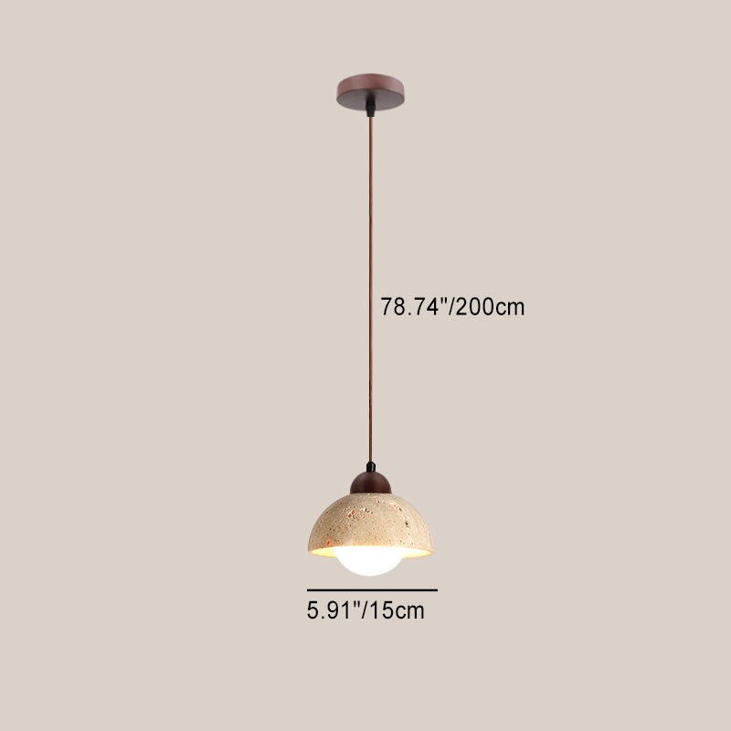 Traditionele Japanse Travertijn Houten Hanglamp HL869