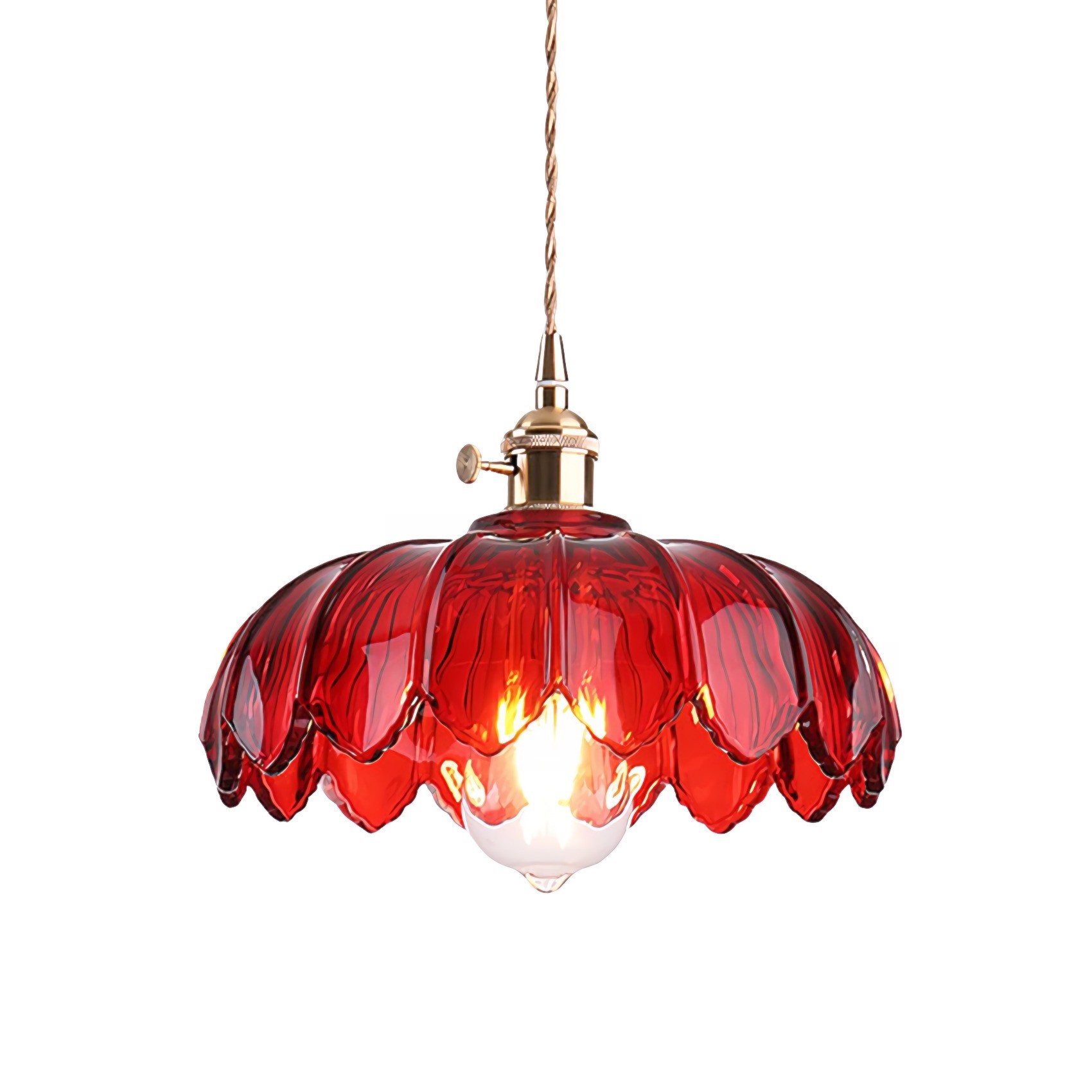 Vintage rustieke bloemblaadjesknoppen glazen hanglamp HL201