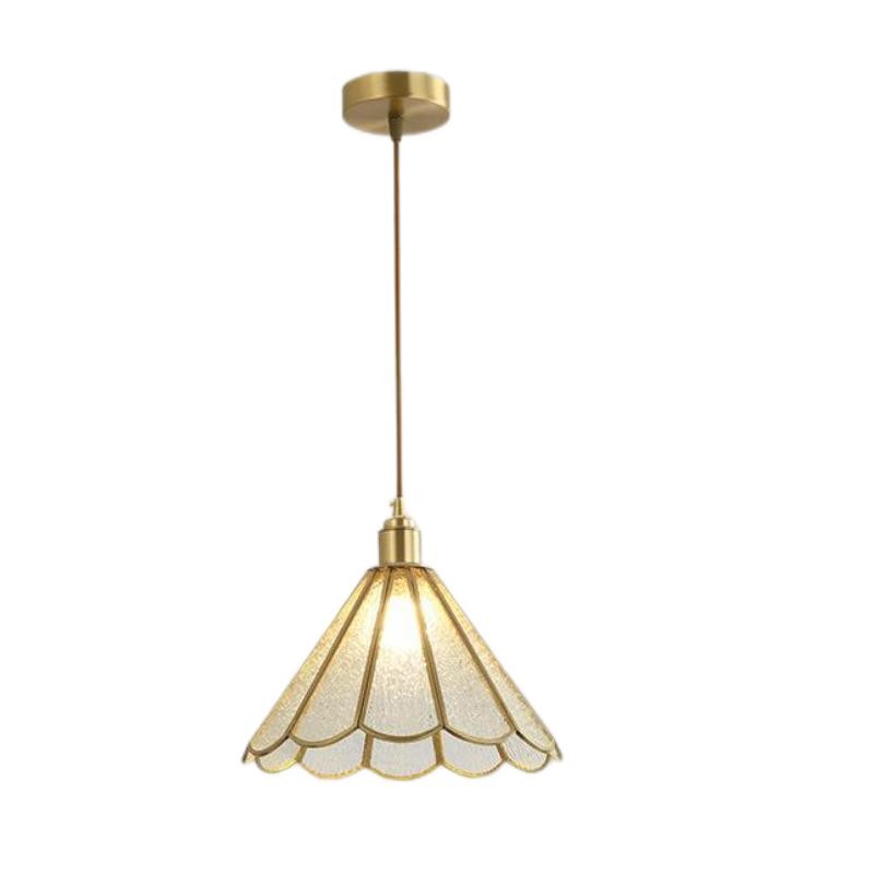 Romantische Retro Messing Glazen Hanglamp HL66