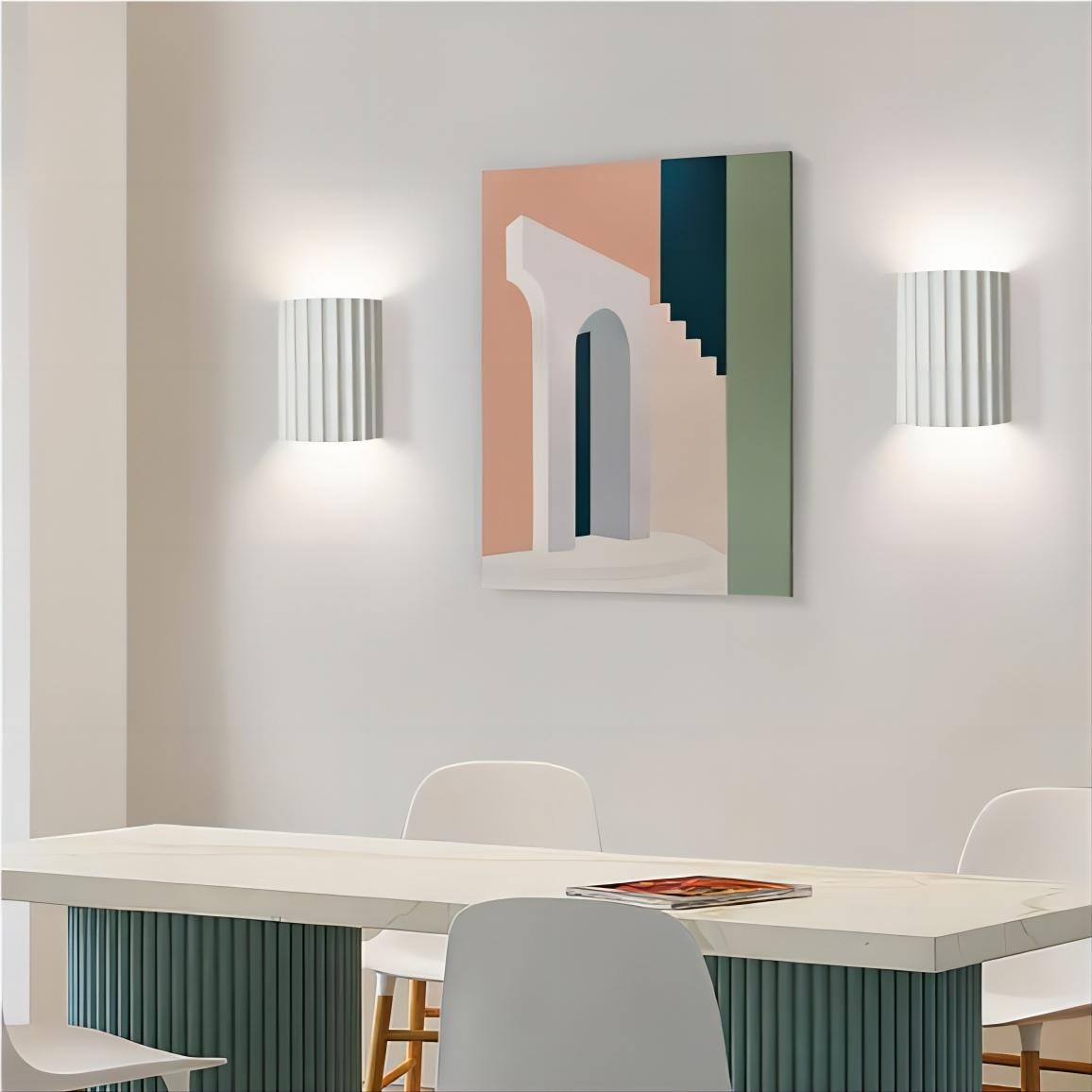 Moderne geribbelde hars gecanneleerde wandlamp HL185