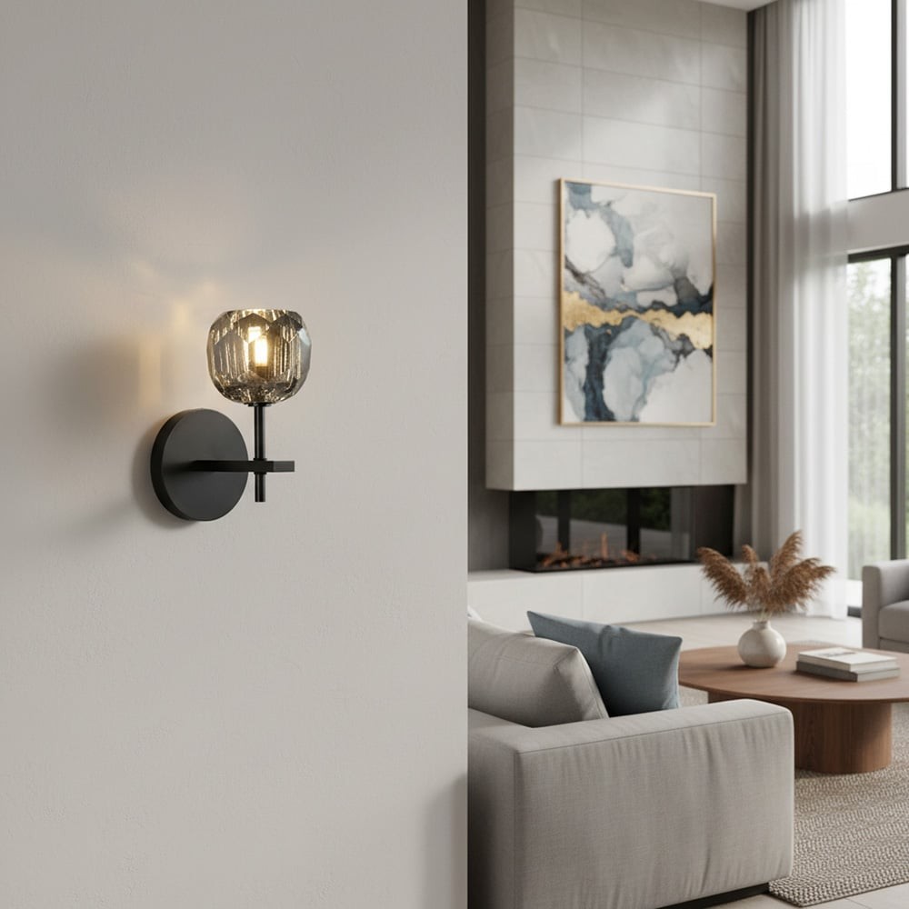 Luxe kristallen wandlamp - moderne wandlamp met messing frame HL1811
