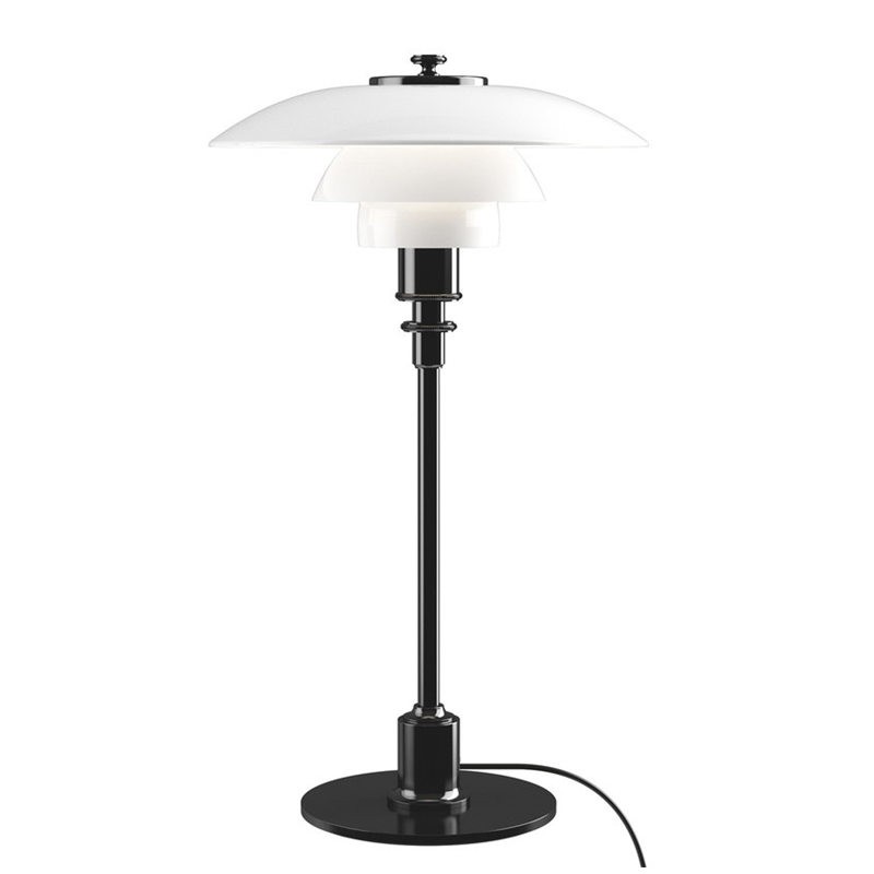 Glazen tafellamp met Multilayer roestvrij staal