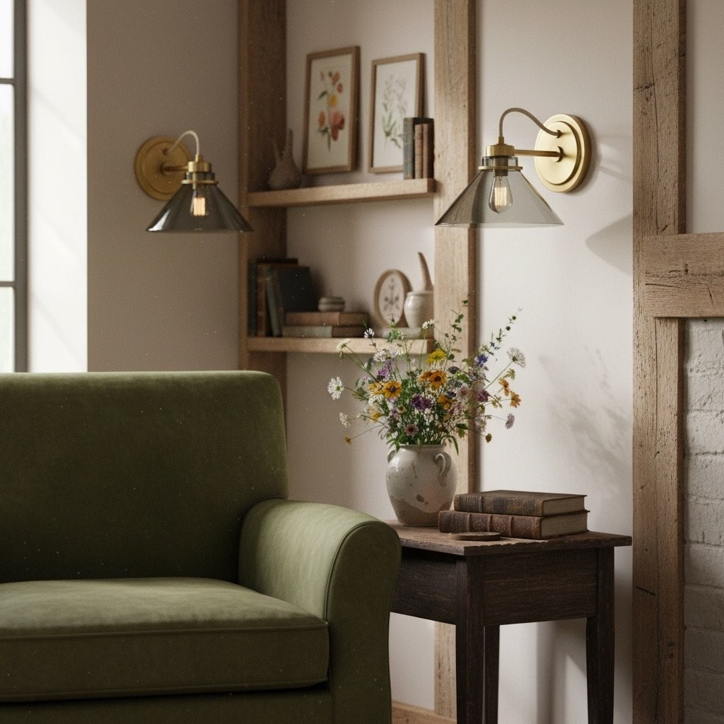 Aurenza Sconce – Landelijke wandlamp met metalen accenten voor gezellige ruimtes HL1648