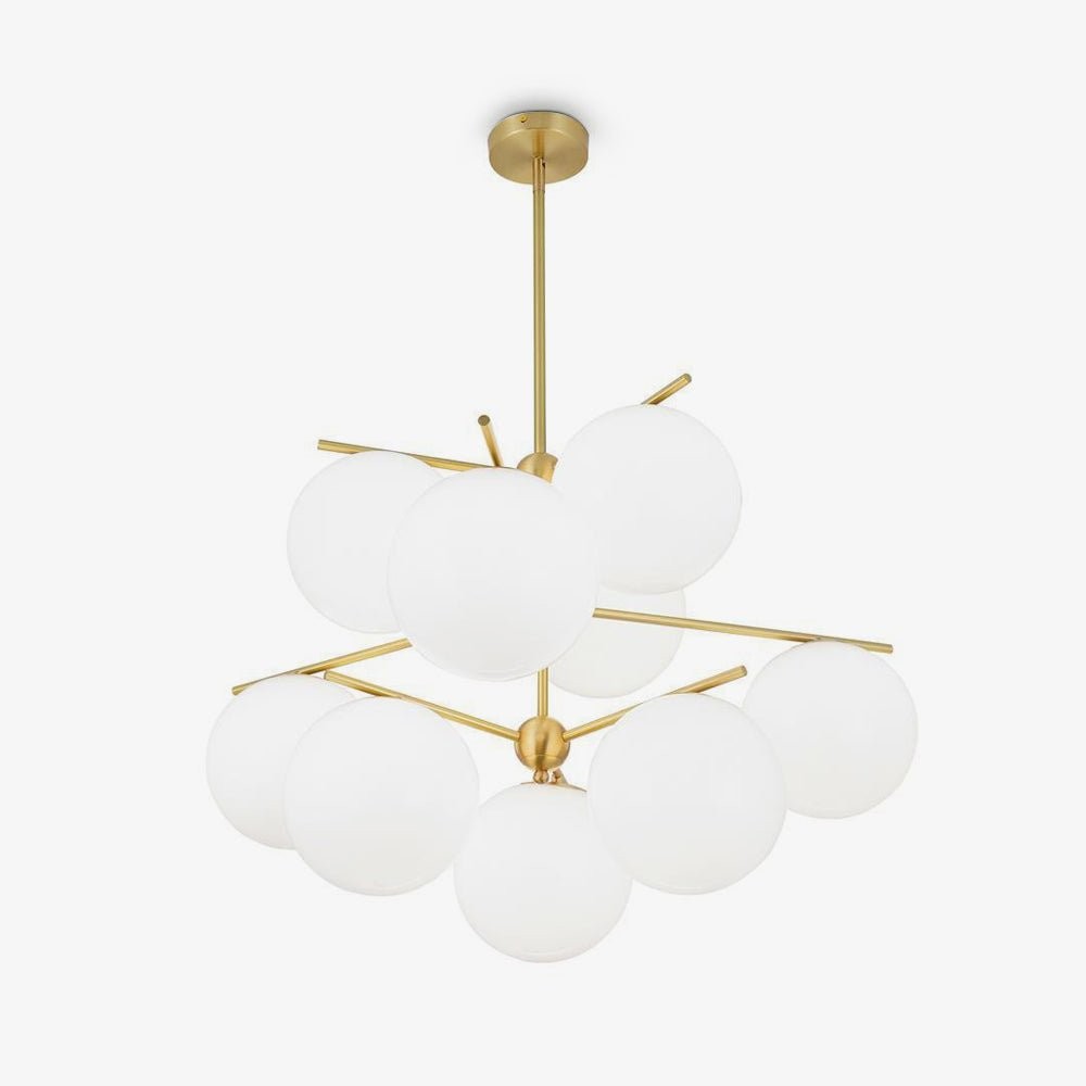 Luxe kroonluchter met bolvormige steel en messing HL1230