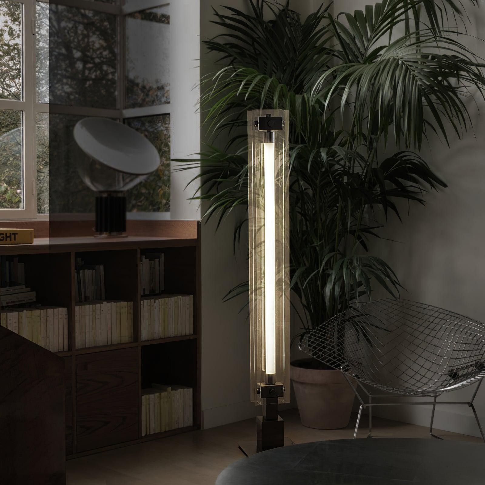 Minimalistische glazen vloerlamp in industriële stijl HL968