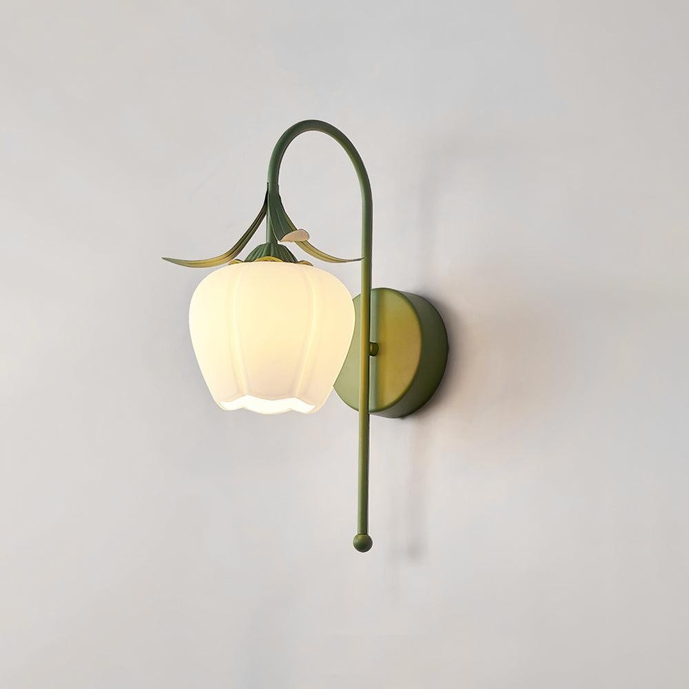 Franse crèmekleurige bloemenwandlamp HL582