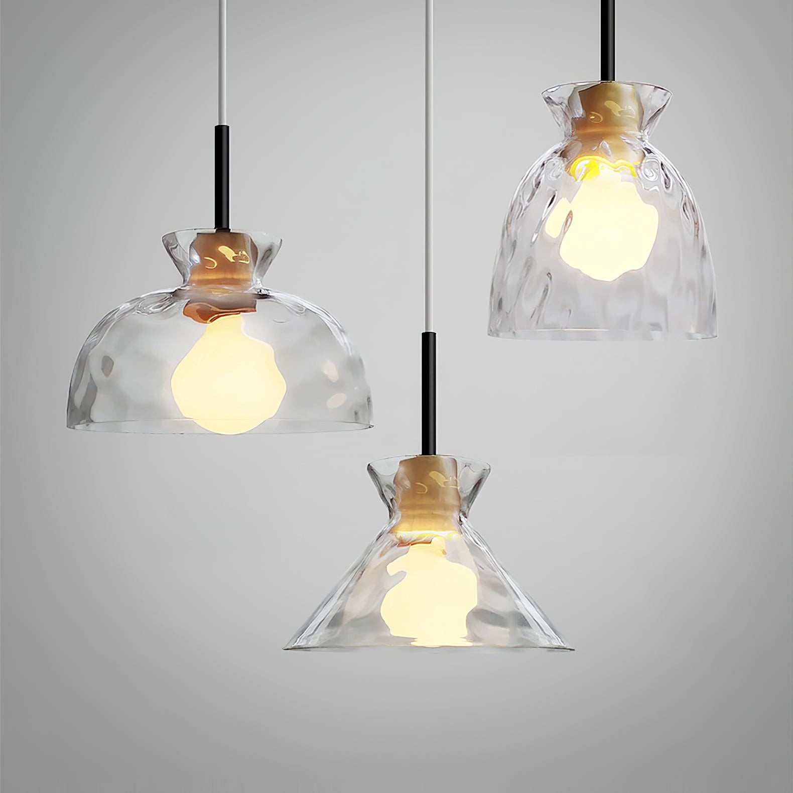 Moderne Water Ripple Transparante Glazen Hanglamp HL798