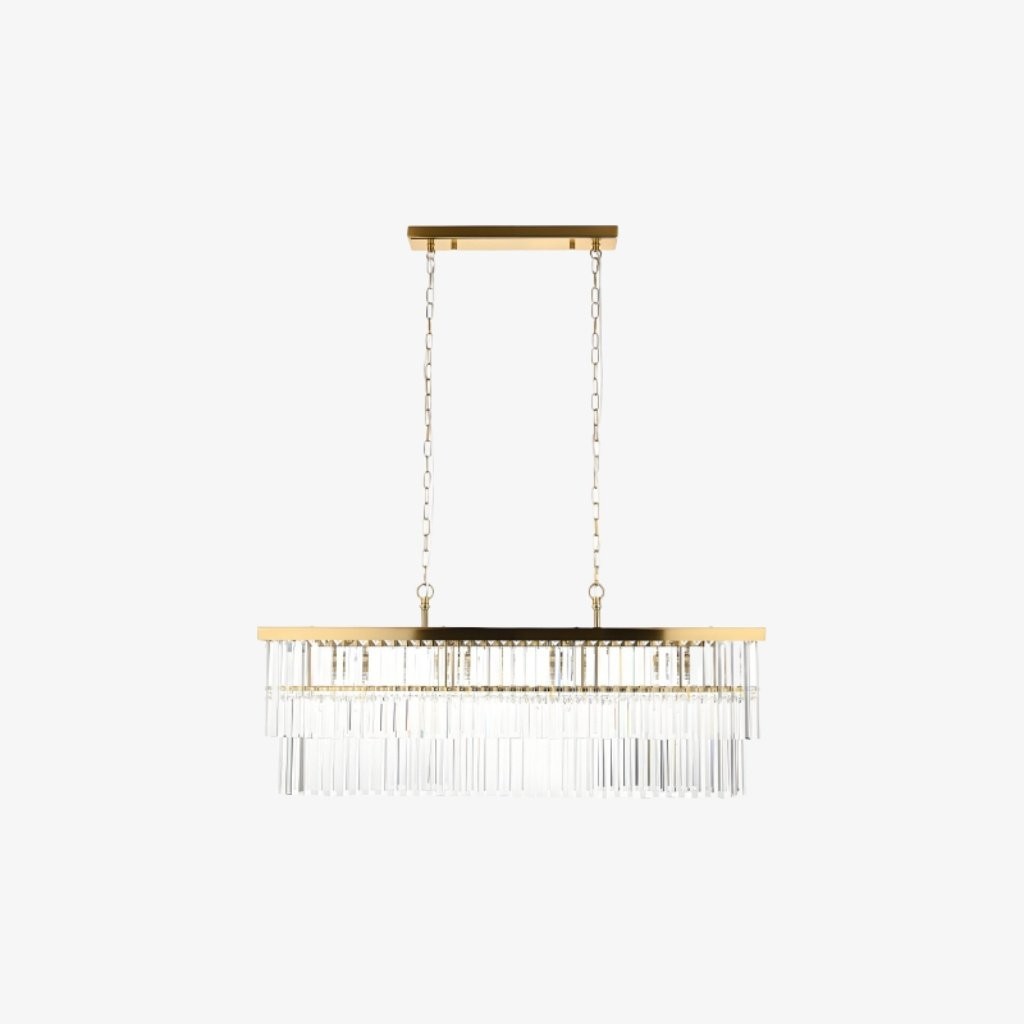 Vitralon Lineaire Hanglamp - Diamantvormige Glazen Lampenkap (Kristalhelder) - Geschikt voor Woon- en Eetkamer HL2139