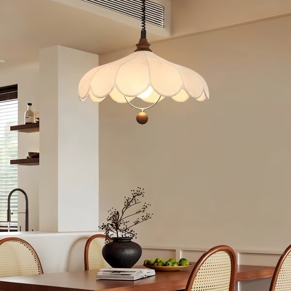 Hanglamp met stoffen bloemen - Frans bloemblaadjesontwerp voor gangpad HL1320