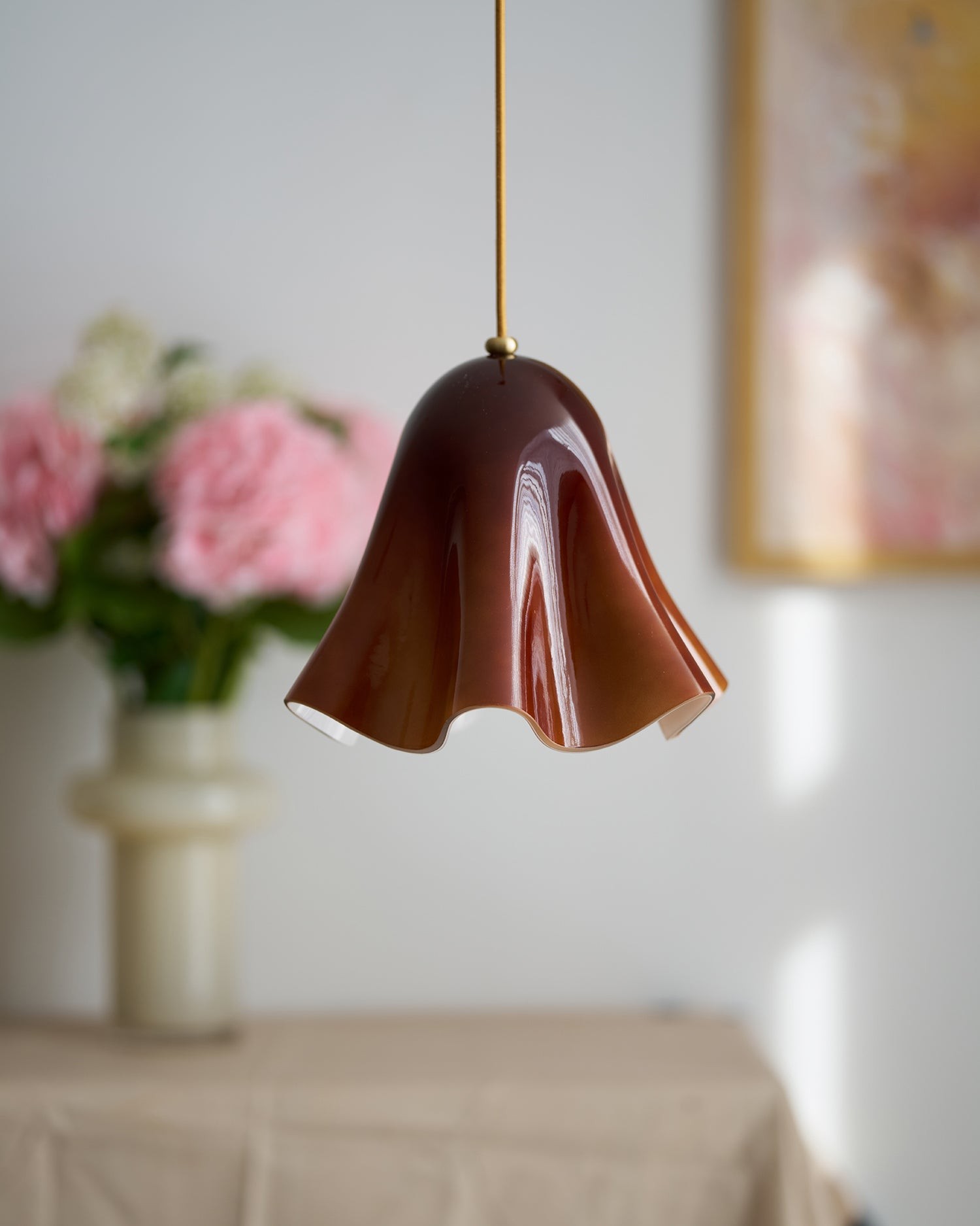 Bellina Artistieke Glazen Hanglamp - Moderne Bloei Geïnspireerde Hangende Plafondlamp HL1641