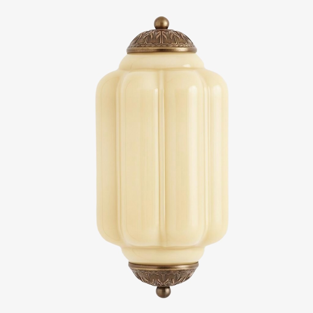 Eloise Messing Wandlamp – Elegante Melkglas Vintage Verlichting HL1652