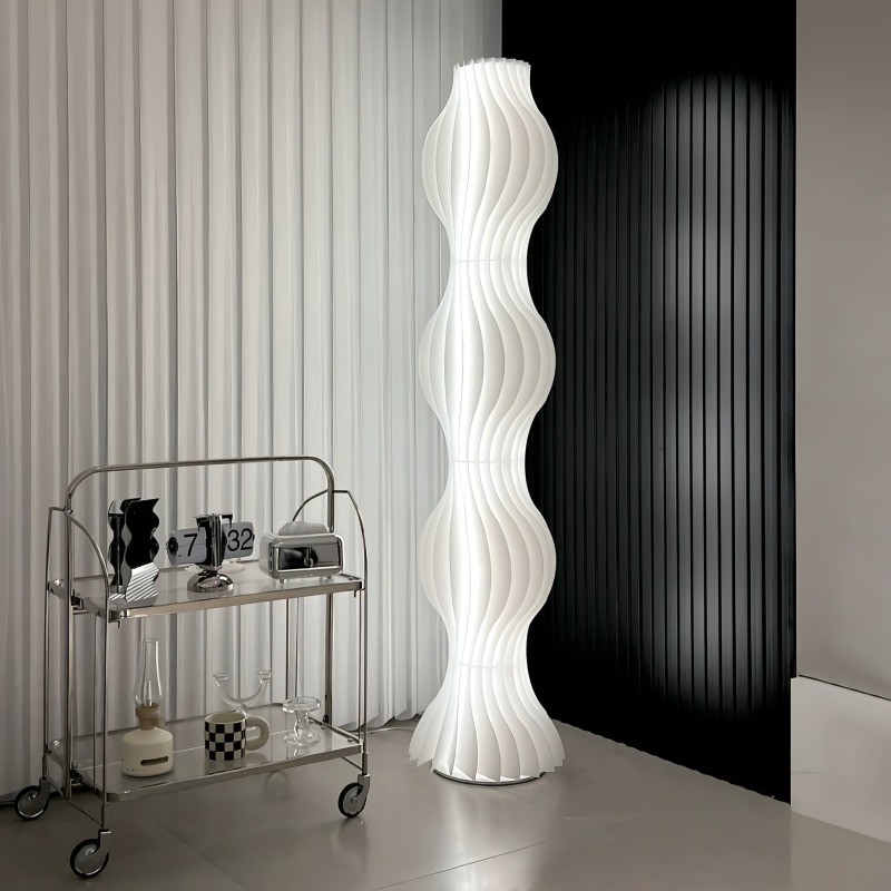 Vapor Vloerlamp Wit Gegolfd