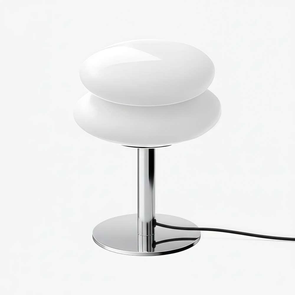 Bauhaus Dubbele Glazen Tafellamp - Sculpturale Gelaagde Nachtlamp voor Slaapkamer en Bureau HL22