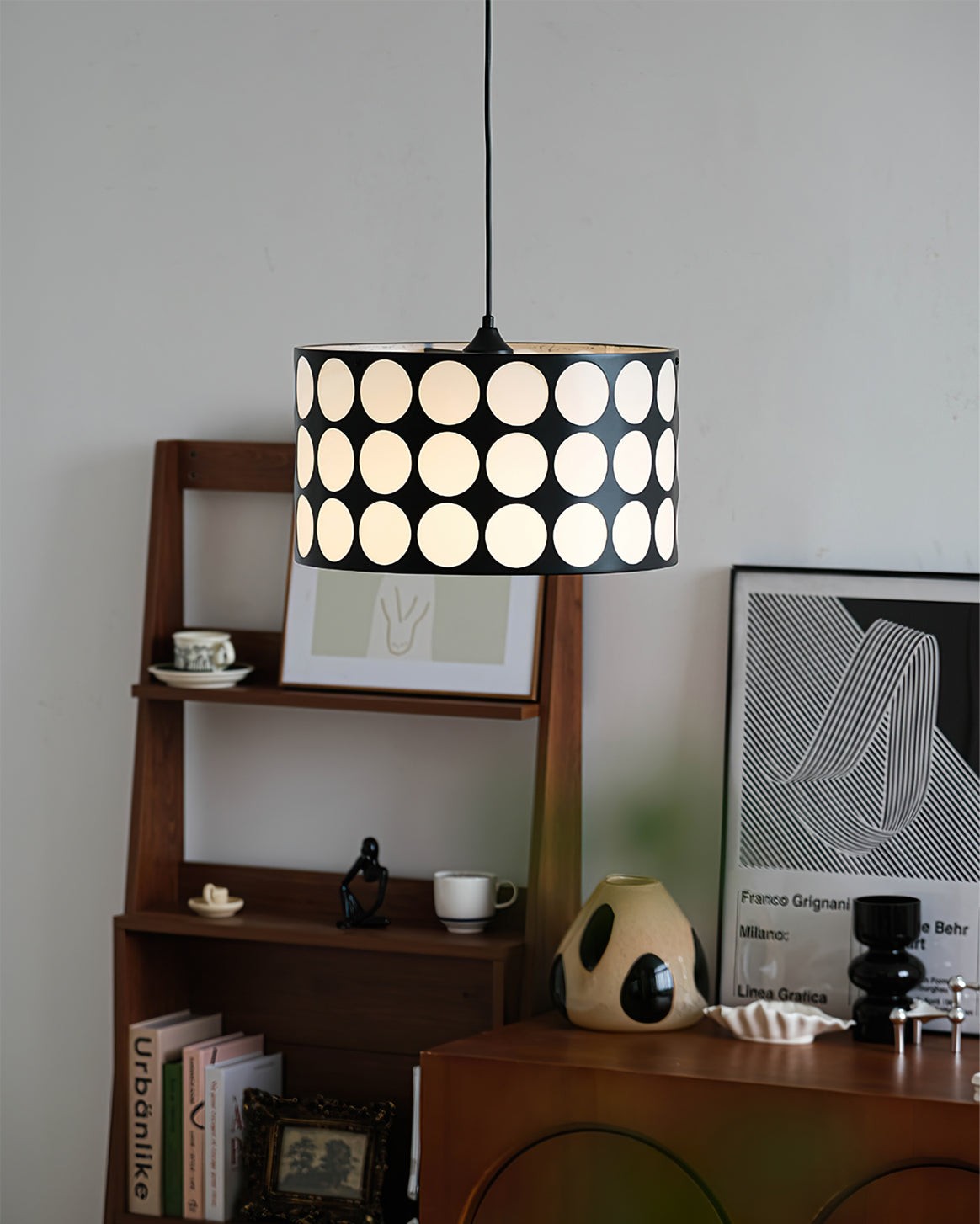 Moderne cilindrische hanglamp met stippen voor de slaapkamer HL1120