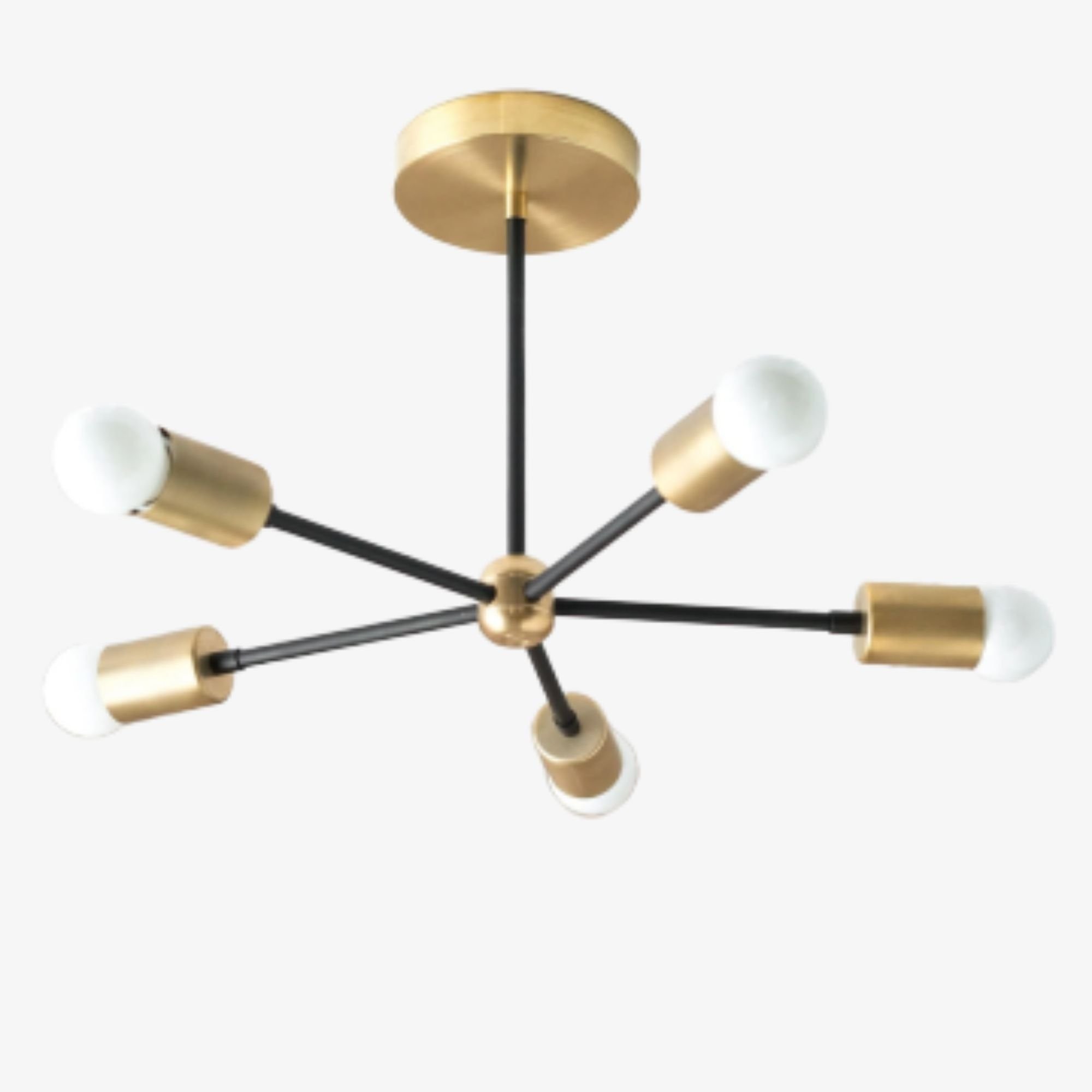 Mobilux Line Mid Century Gold Sputnik Kroonluchter - Geometrische Messing Armatuur HL1687