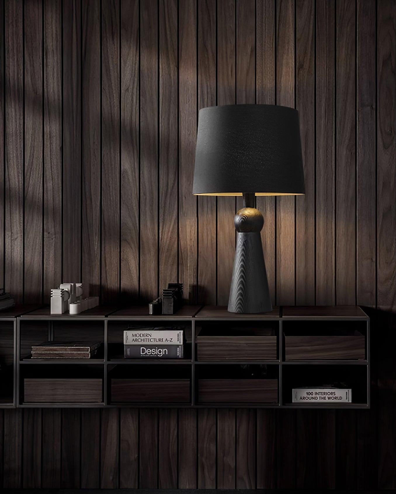 Nordic Retro Massief Houten Stoffen Tafellamp HL372