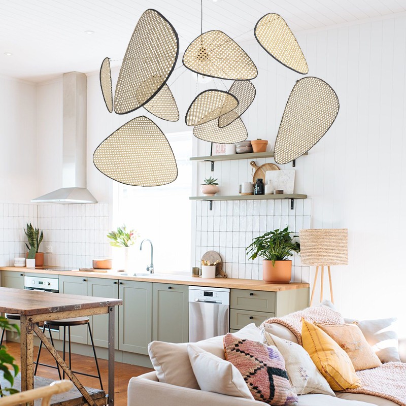 Natuurlijk Rotan Hanglamp Screen Cannage