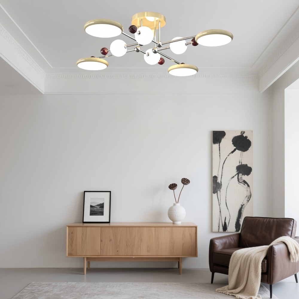 Nordic Sputnik Plafondlamp - Bauhaus Vertakte LED Schijflamp HL1326
