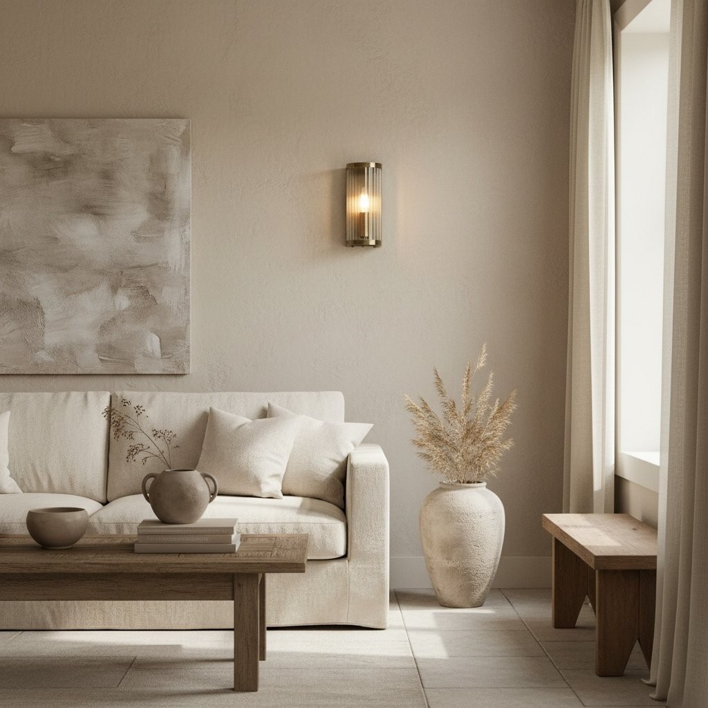 RibGlow Art Deco wandlamp met geribbeld glas - Vintage-geïnspireerde wandlamp voor de woonkamer HL2037