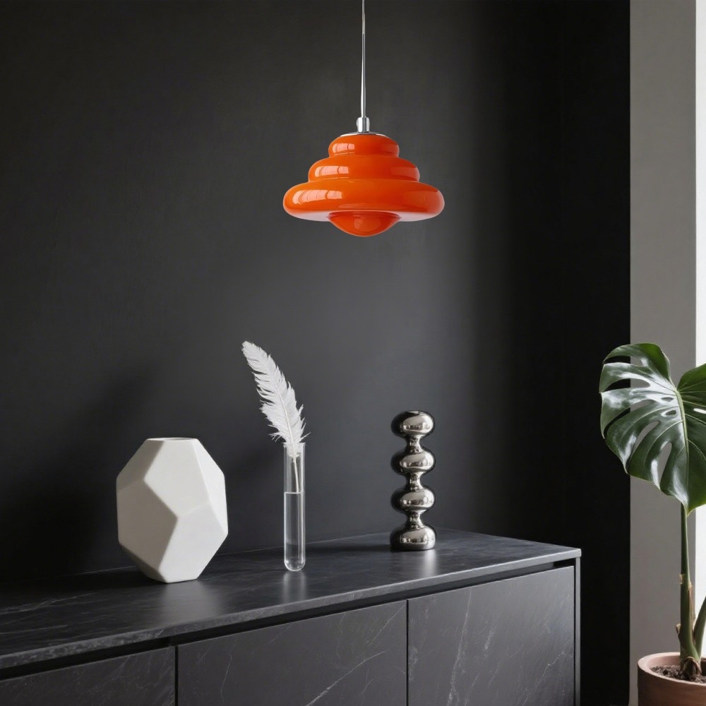 Art Deco glazen hanglamp - Bauhaus Donut kleurrijk ontwerp HL1334