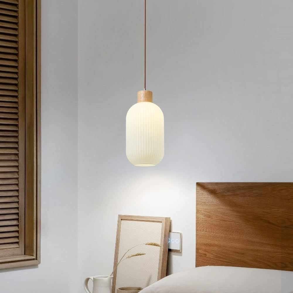 Nordic witte lantaarnachtige glazen hanglamp HL666