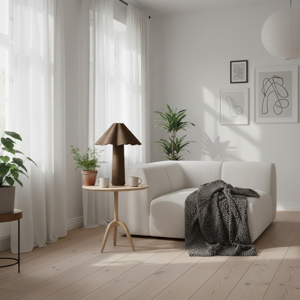 Weavara Moderne Accent Tafellamp - Decoratieve Verlichting met Stoffen Bekleding voor Woonkamer of Kantoor HL1849