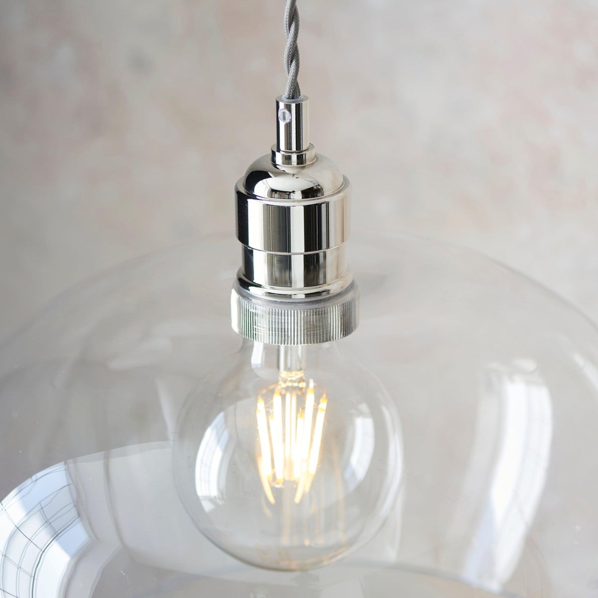 Clarione in hoogte verstelbare glazen hanglamp - Klassieke Art Deco lamp HL2231