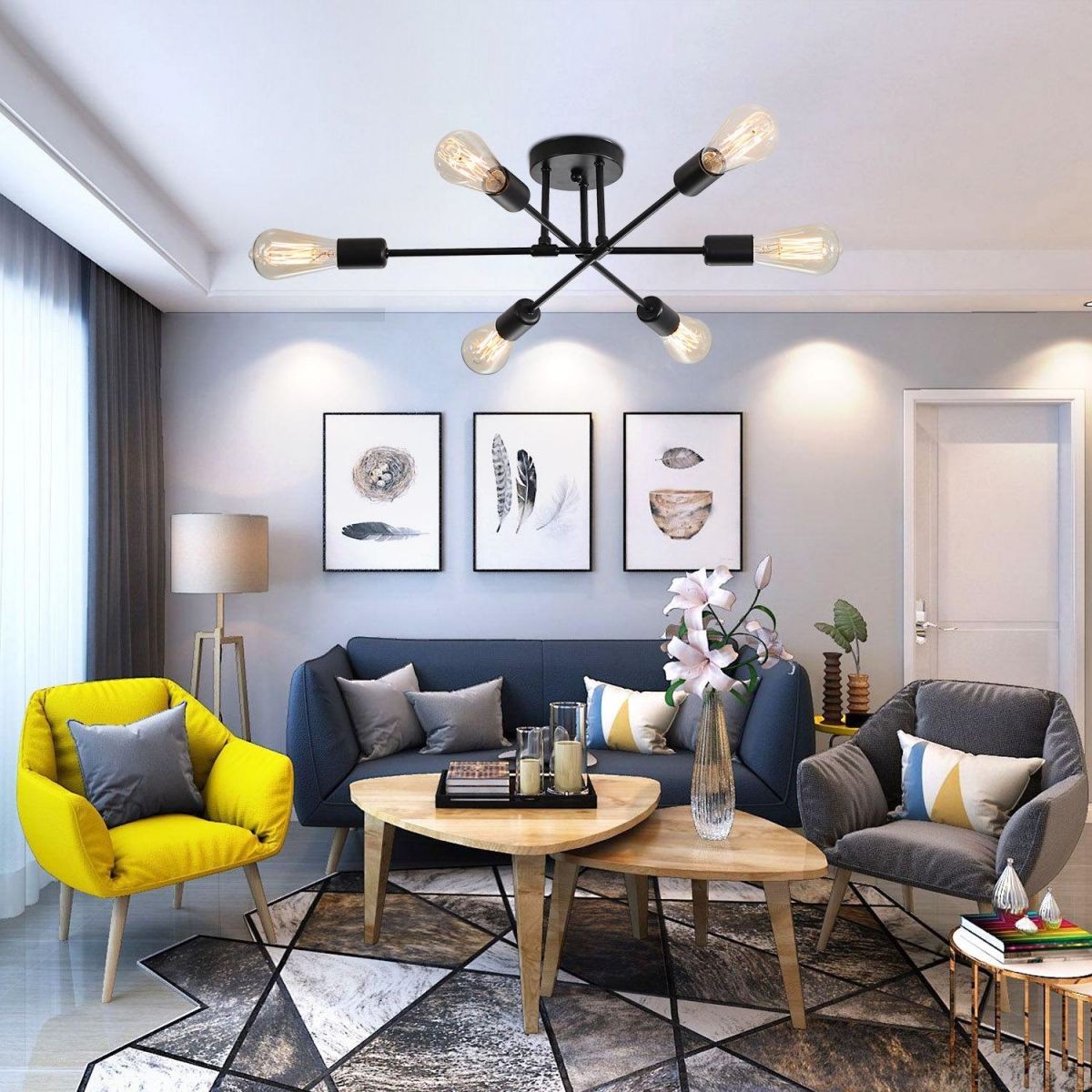 Noordse Semi Inbouw Spoetnik Plafondlamp HL239