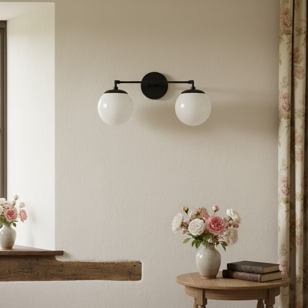 Glorica Glazen Wandlamp - Moderne Vintage Badkamerlamp HL1738