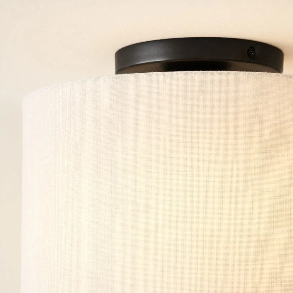 Jelvane Drum Flush Mount met stoffen kap HL1480