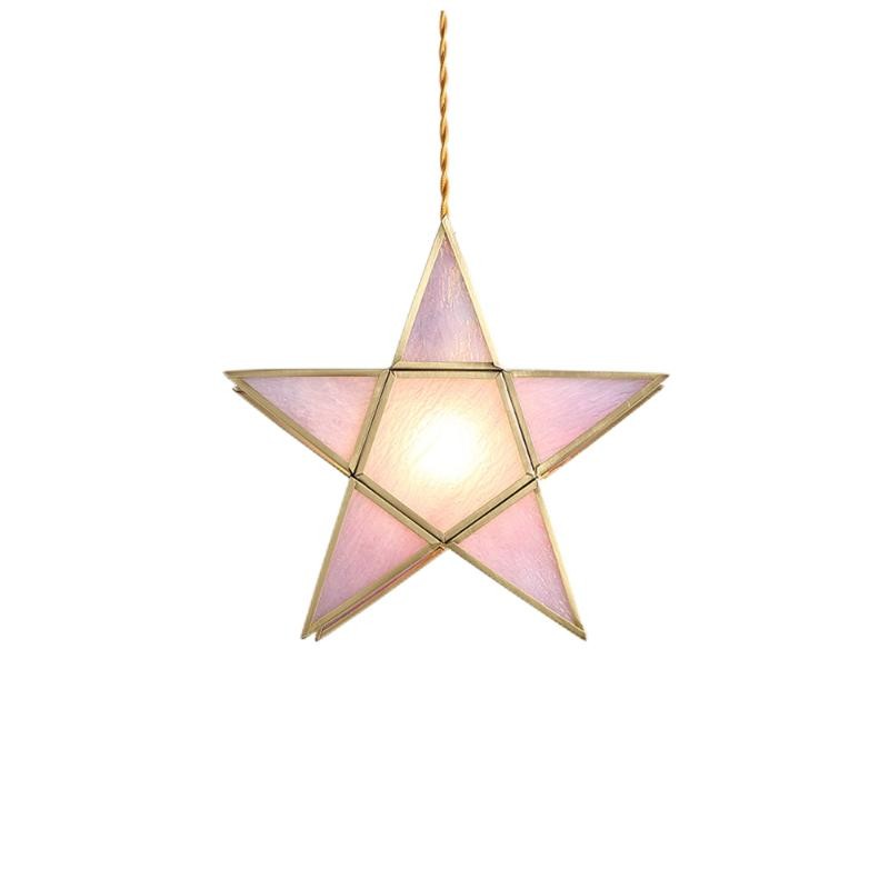 Romantische Retro Messing Glazen Hanglamp HL66