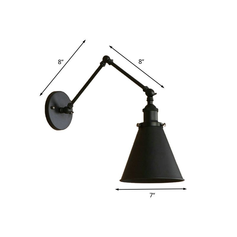 Verstelbare metalen wandlamp in industriële stijl HL995