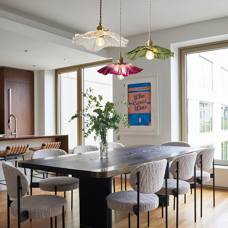 Moderne kunst bloem vorm keuken glazen hanglamp HL46