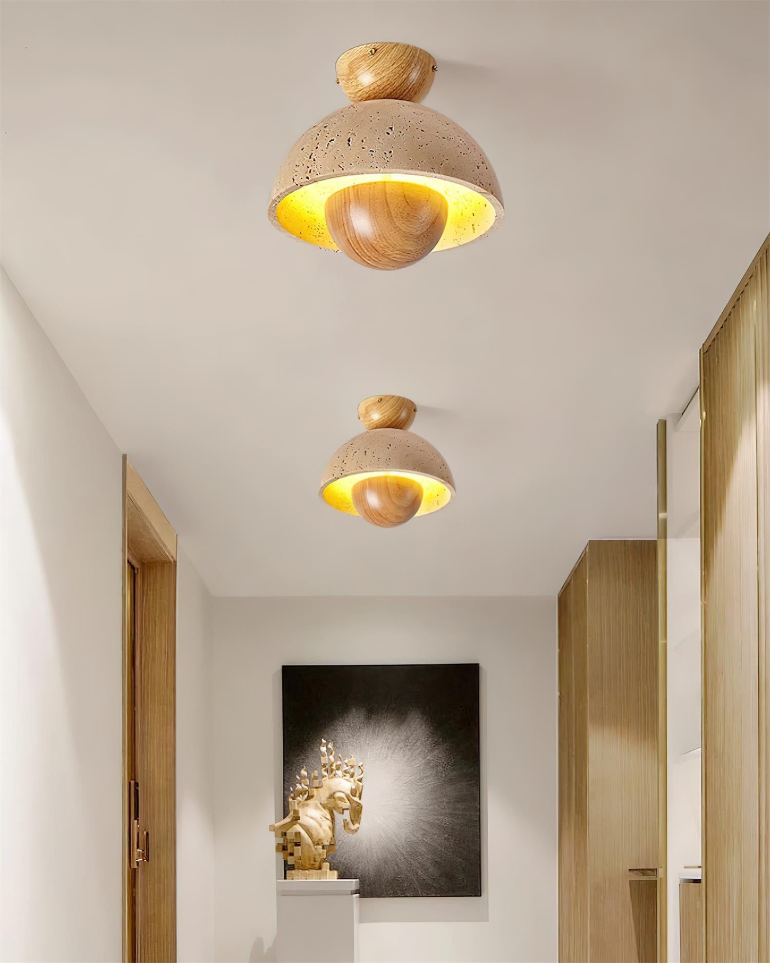Japanse houten omgekeerde plafondlamp HL884