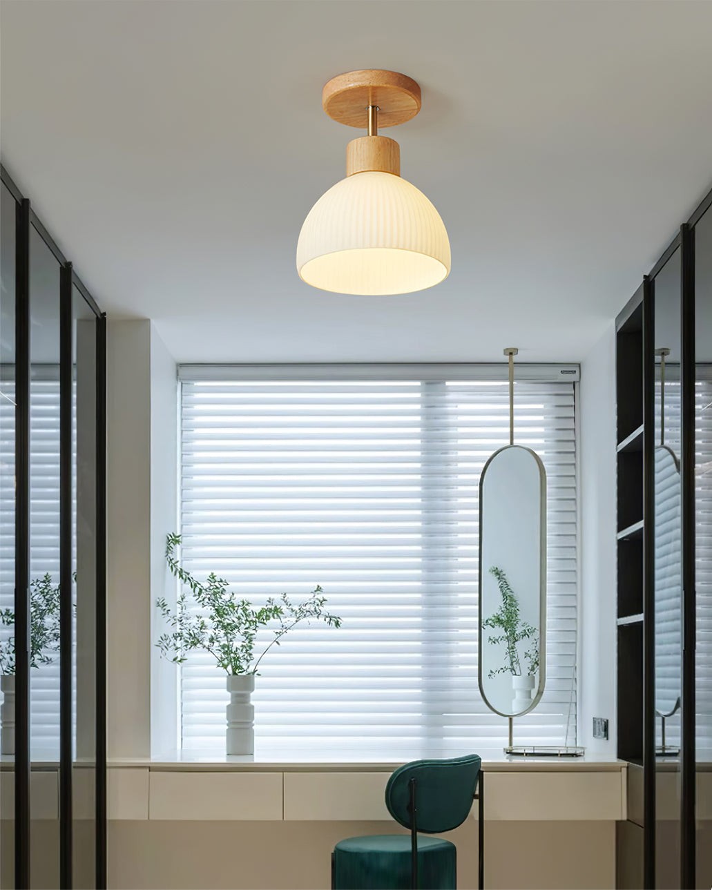 LED-plafondlamp in Scandinavische houtstijl HL387