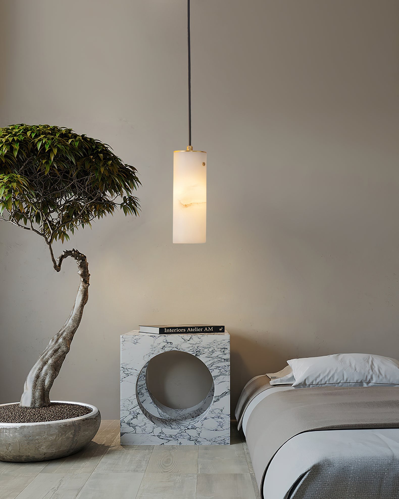 Nula verticale alabaster hanglamp HL2979