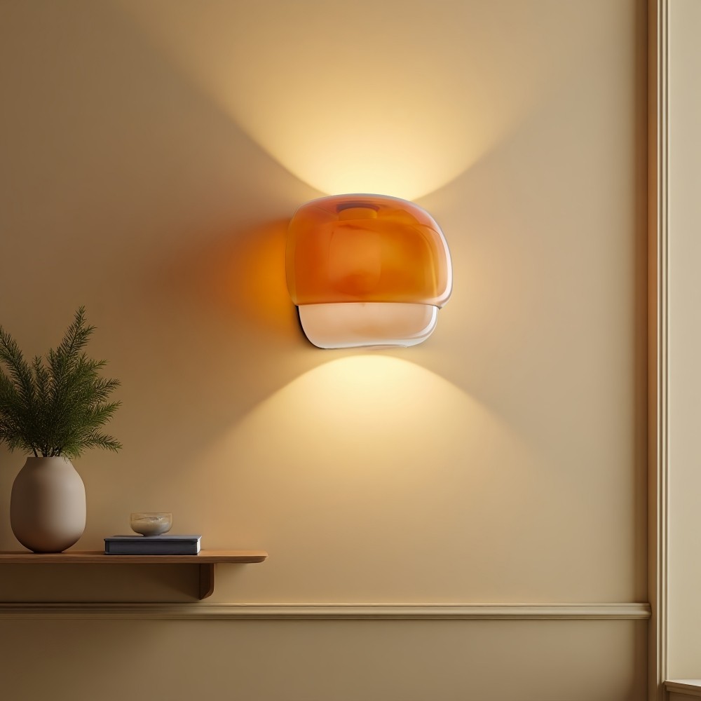 Clinco Kleurrijke glazen wandlamp - moderne dubbele bolvormige bedlamp HL1096