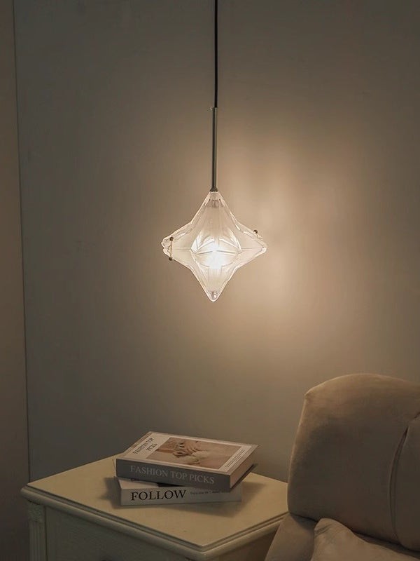 Art Deco Astris Elara Star hanglamp - hanglamp van matglas met geometrische stijl HL1792