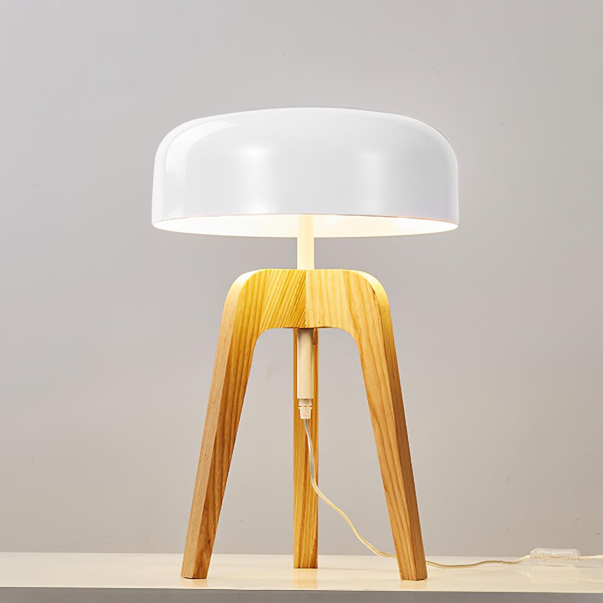 Minimalistische houten statief tafellamp HL879