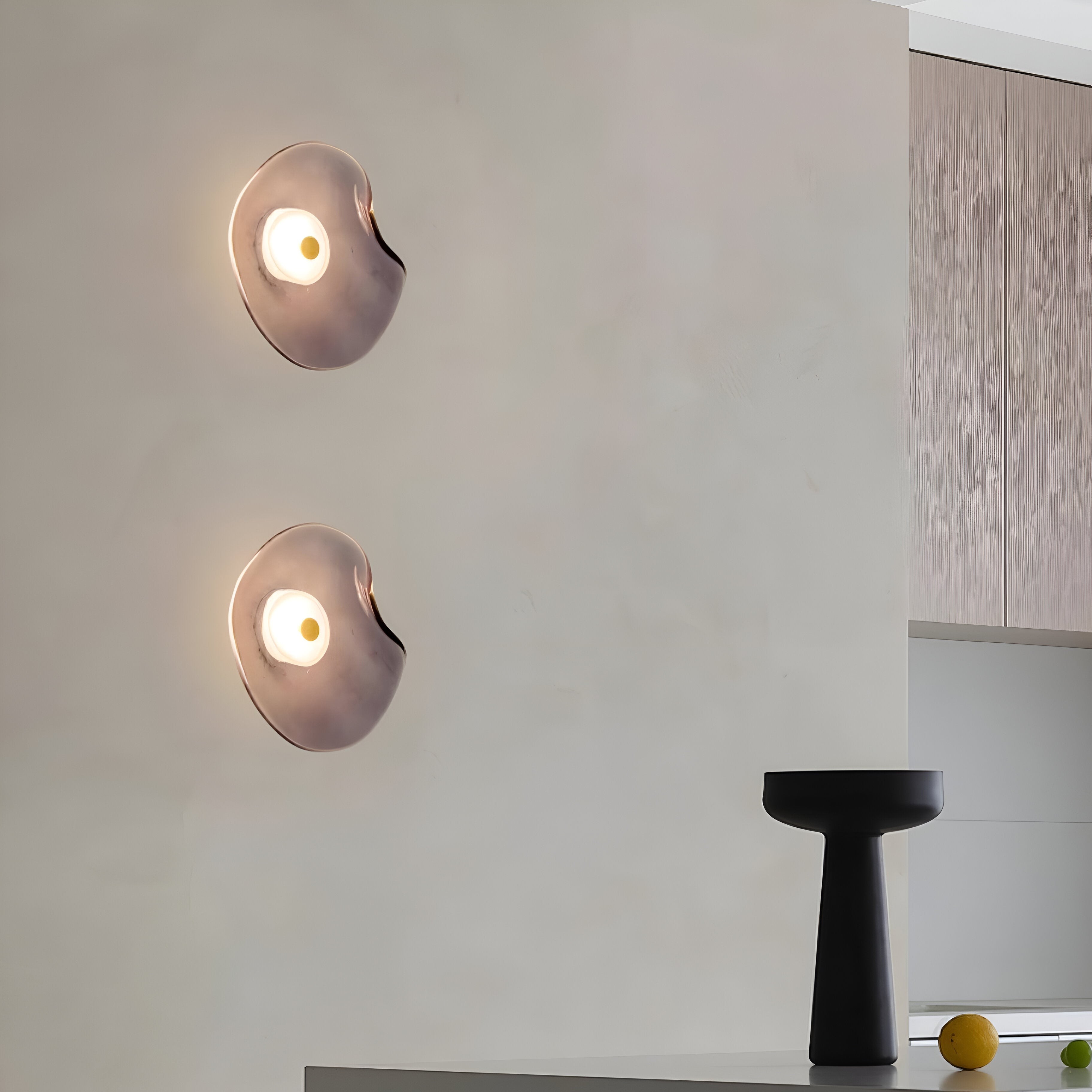 Nordic gebogen glazen Japanse stijl glazen stenen LED wandlamp HL1294