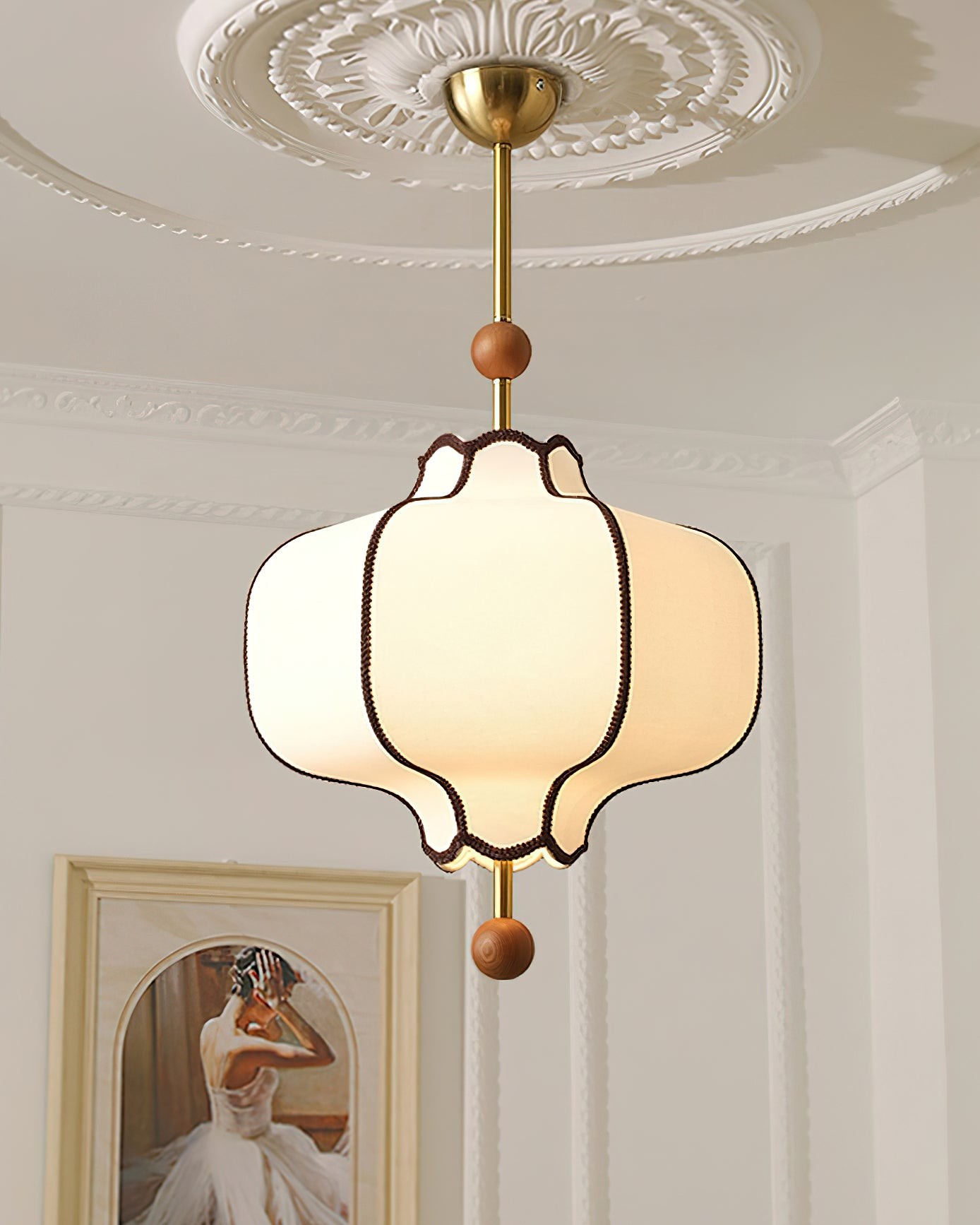 Vintage hanglamp van getextureerd textiel HL570