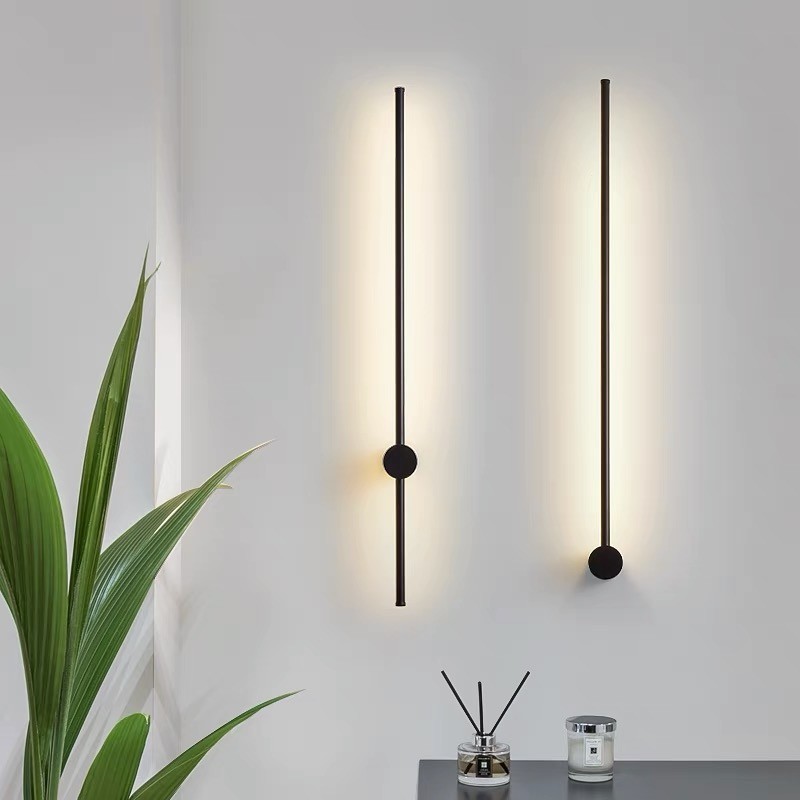 Moderne Industriële Zwarte Lineaire LED Binnen Wandlampen HL182