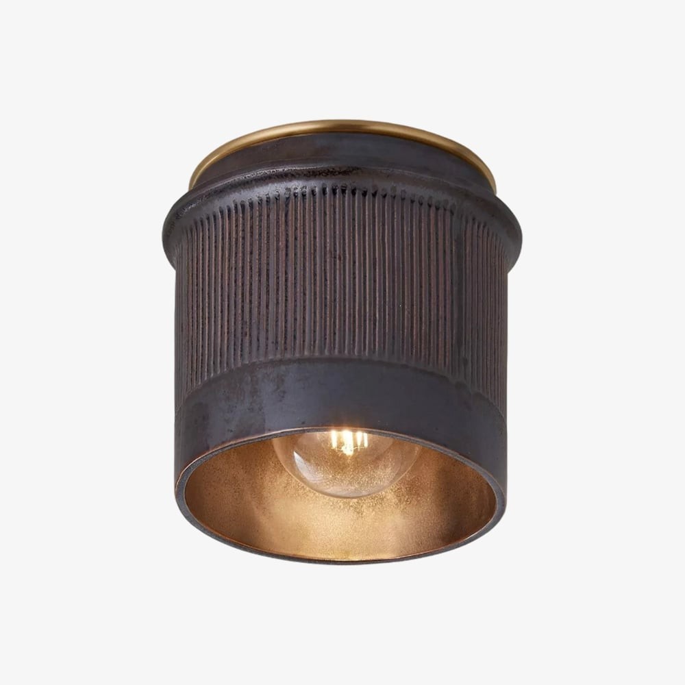 Vintage industriële plafondlamp - Zwarte metalen plafondlamp HL1809