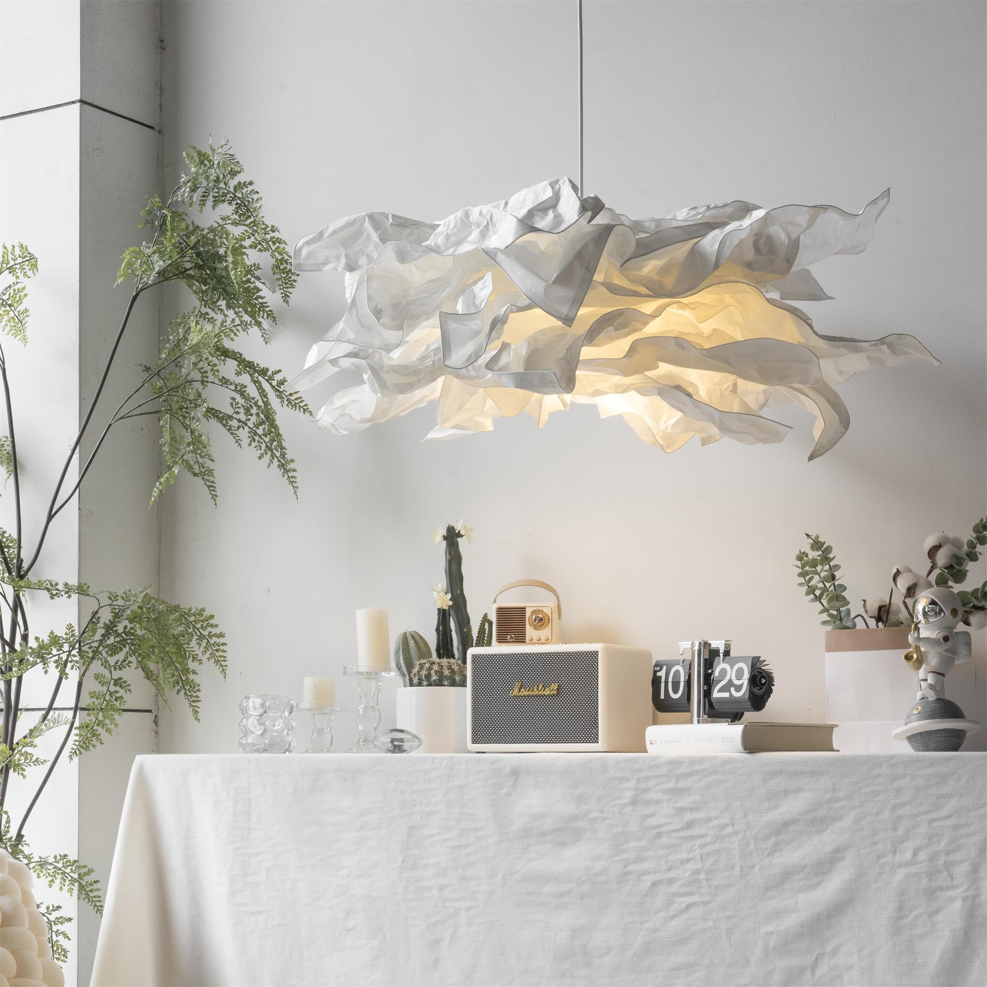Moderne crèmekleurige papieren hanglamp HL636