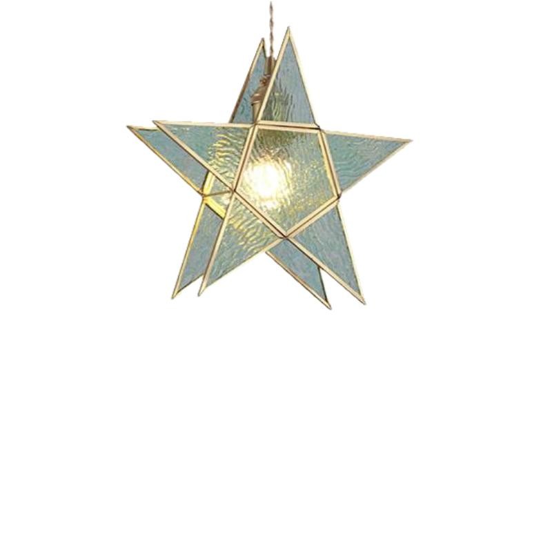 Romantische Retro Messing Glazen Hanglamp HL66