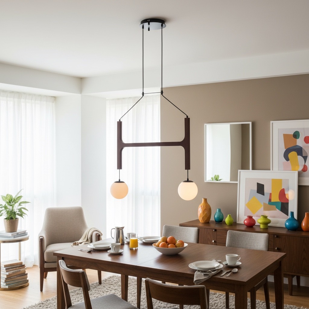 Auralith houten kroonluchter met meerdere armen - moderne, natuurlijke verlichting voor woon- en eetkamer HL2494