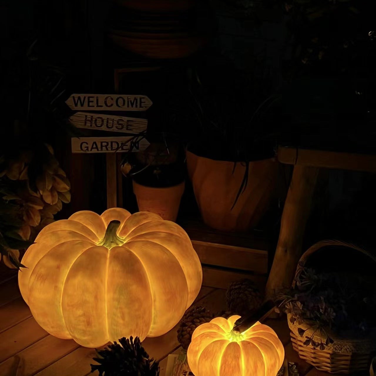 Pompoen Draagbare Tafellamp Voor Halloween Decoraties Buiten HL86