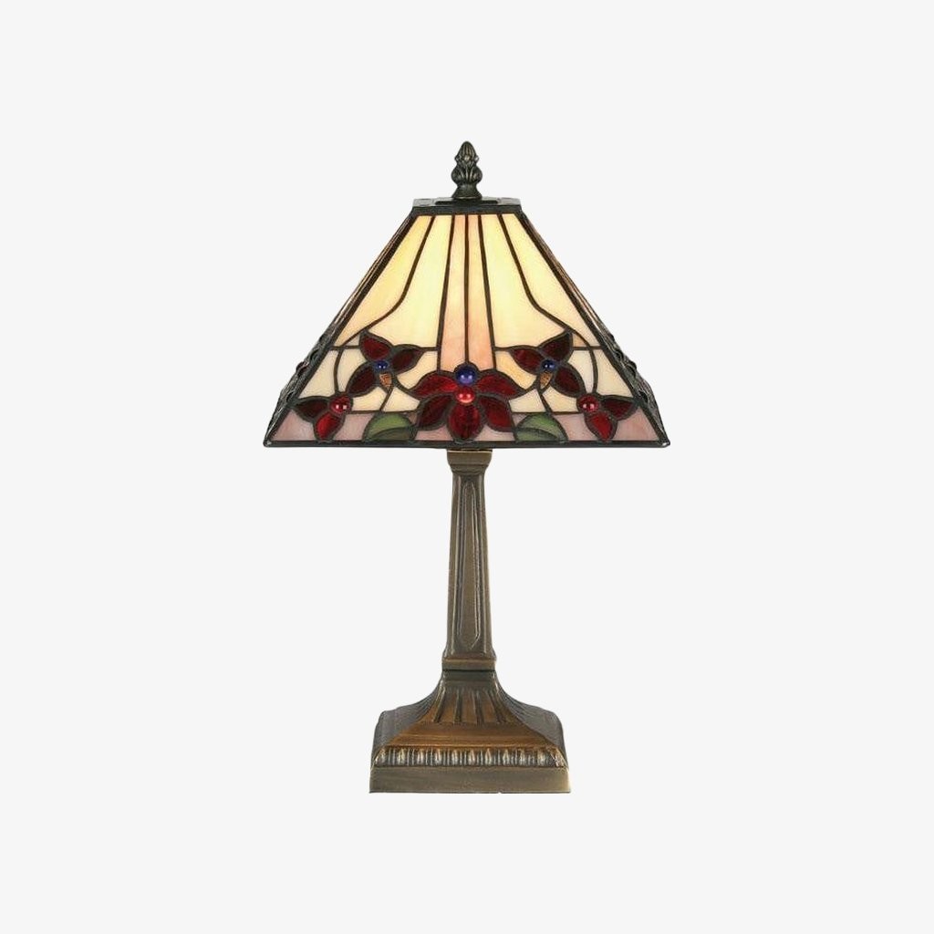 TF Camillo Libelle Tafellamp van gebrandschilderd glas - Art Nouveau Tiffany-stijl met geschulpte rand voor woonkamer en